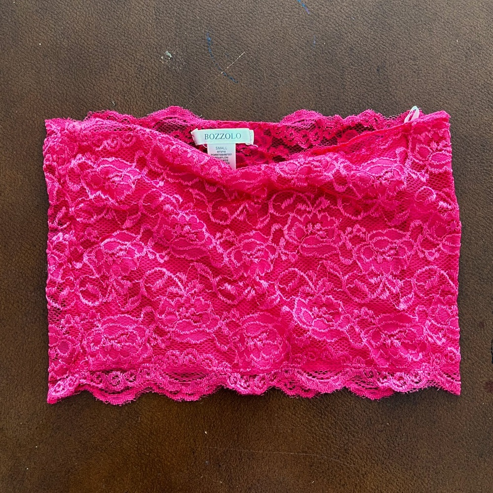Pink Lace Crop Top